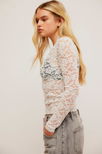 Thumbnail for All Day Lace Long Sleeve Ivory, Long Blouse by Free People | LIT Boutique