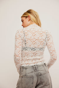 Thumbnail for All Day Lace Long Sleeve Ivory, Long Blouse by Free People | LIT Boutique