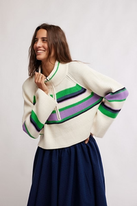 Thumbnail for Striped Greta Pullover Ivory