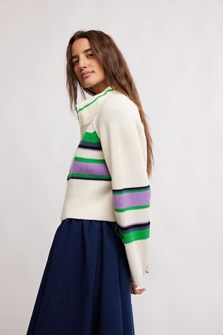 Striped Greta Pullover Ivory