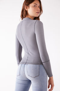 Thumbnail for Rickie Long Sleeve Top Grey Haze, Tops by Free People | LIT Boutique