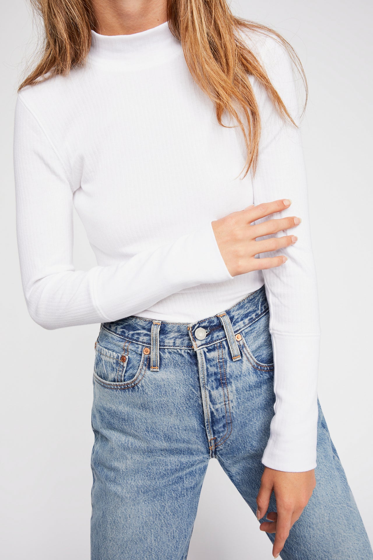 Rickie Long Sleeve Top White, Tops by Free People | LIT Boutique