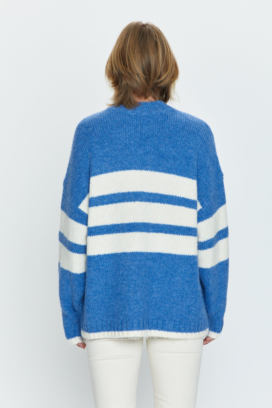 Carlen Oversized Blue Stripe Sweater, Sweater by Pistola | LIT Boutique