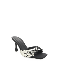 Thumbnail for Qirin Black Satin Heel, Heel Shoe by Billini | LIT Boutique