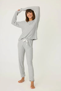 Thumbnail for Ski Jammie Grey Sparkle PJ Set, PJ Lounge by PJ Salvage | LIT Boutique