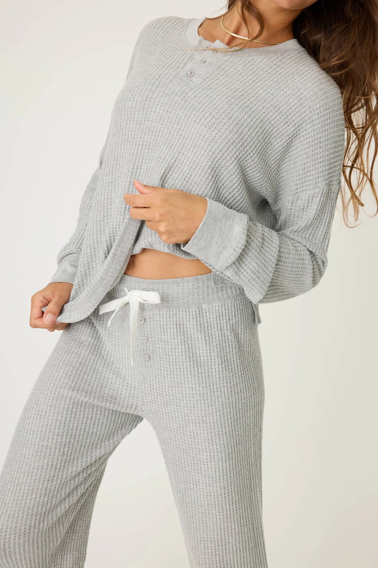 Ski Jammie Grey Sparkle PJ Set, PJ Lounge by PJ Salvage | LIT Boutique