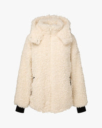 Thumbnail for Sherpa Hooded Jacket Ivory, Coat Jacket by We Wore What | LIT Boutique