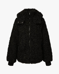 Thumbnail for Sherpa Hooded Jacket Black, Coat Jacket by We Wore What | LIT Boutique