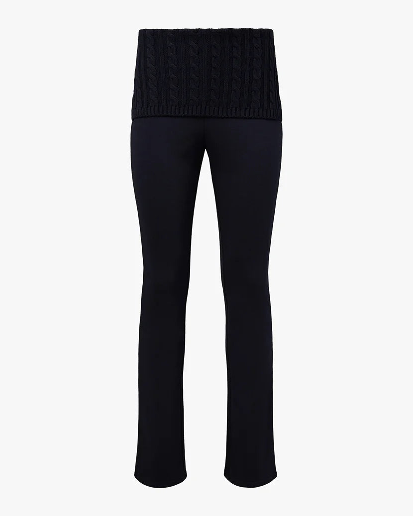 Cable Knit Roll Over Pant Navy, Pant Bottom by We Wore What | LIT Boutique