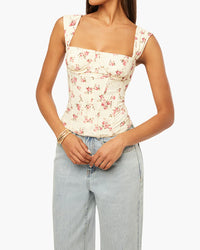 Thumbnail for Ruched Cup Corset Vintage Rose, Tank Blouse by We Wore What | LIT Boutique