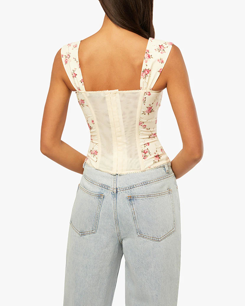 Ruched Cup Corset Vintage Rose, Tank Blouse by We Wore What | LIT Boutique