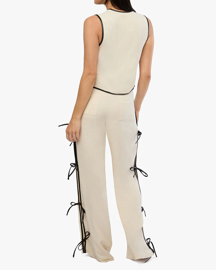 Tie Slit Pant Ivory, Pant Bottom by We Wore What | LIT Boutique