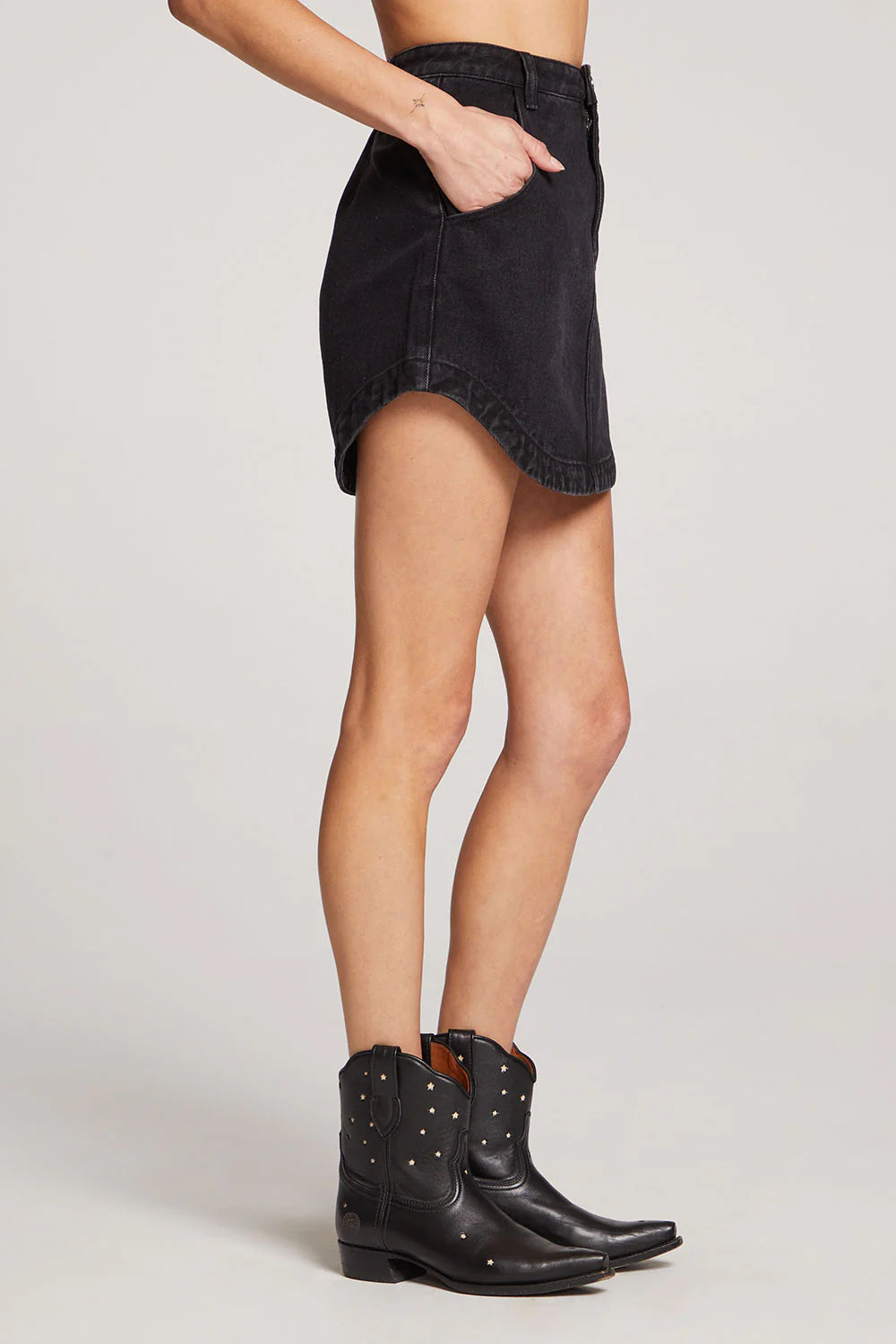 Elisia Mini Skirt Washed Black