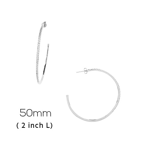 24kt white gold hoop cz earring,  by Secret Box | LIT Boutique