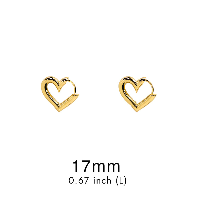 14k gold dip heart huggie hoop,  by Secret Box | LIT Boutique