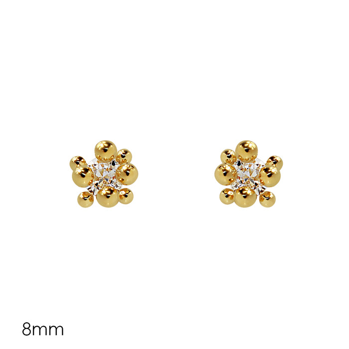 14k gold dip bubbles cz stud earring,  by Secret Box | LIT Boutique