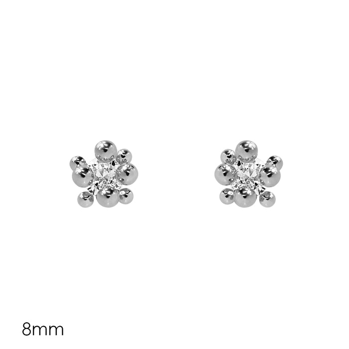 Silver dip bubbles cz stud earring,  by Secret Box | LIT Boutique