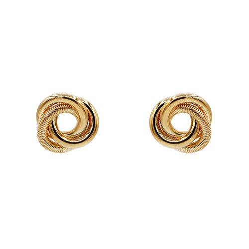 14k gold dip textured knot stud earring,  by Secret Box | LIT Boutique