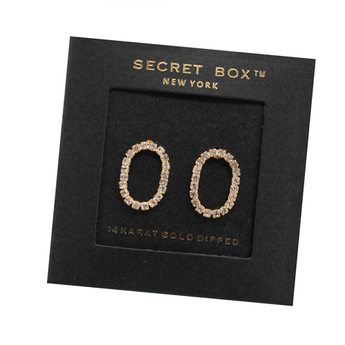14k gold dipped circle cz stud
earring,  by Secret Box | LIT Boutique