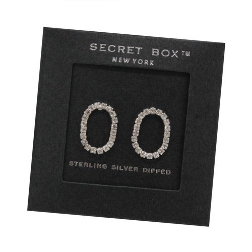 Silver dipped circle cz stud earring,  by Secret Box | LIT Boutique