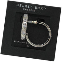 Thumbnail for Silver dipped cz stud hoop,  by Secret Box | LIT Boutique
