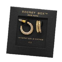 Thumbnail for Gold dipped paved tube hoop,  by Secret Box | LIT Boutique
