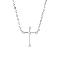 Thumbnail for 24k white gold dip cross cz necklace,  by Secret Box | LIT Boutique