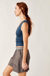 Thumbnail for Clean Lines Muscle Cami Navy, Tank Tee by Free People | LIT Boutique