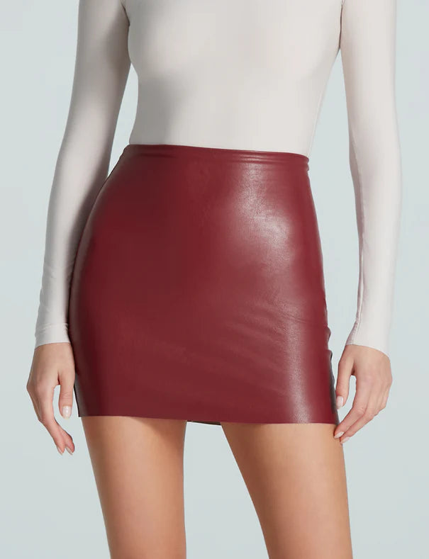 Faux Leather Micro Mini Skirt Garnet, Mini Skirt by Commando | LIT Boutique