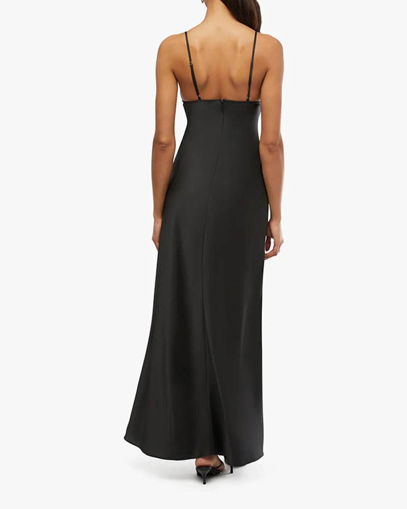 Lace Cup Slip Dress Black, Midi Dress by We Wore What | LIT Boutique