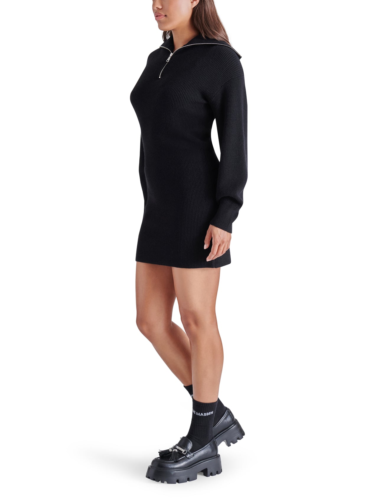 Black Rowena Dress, Mini Dress by Steve Madden | LIT Boutique