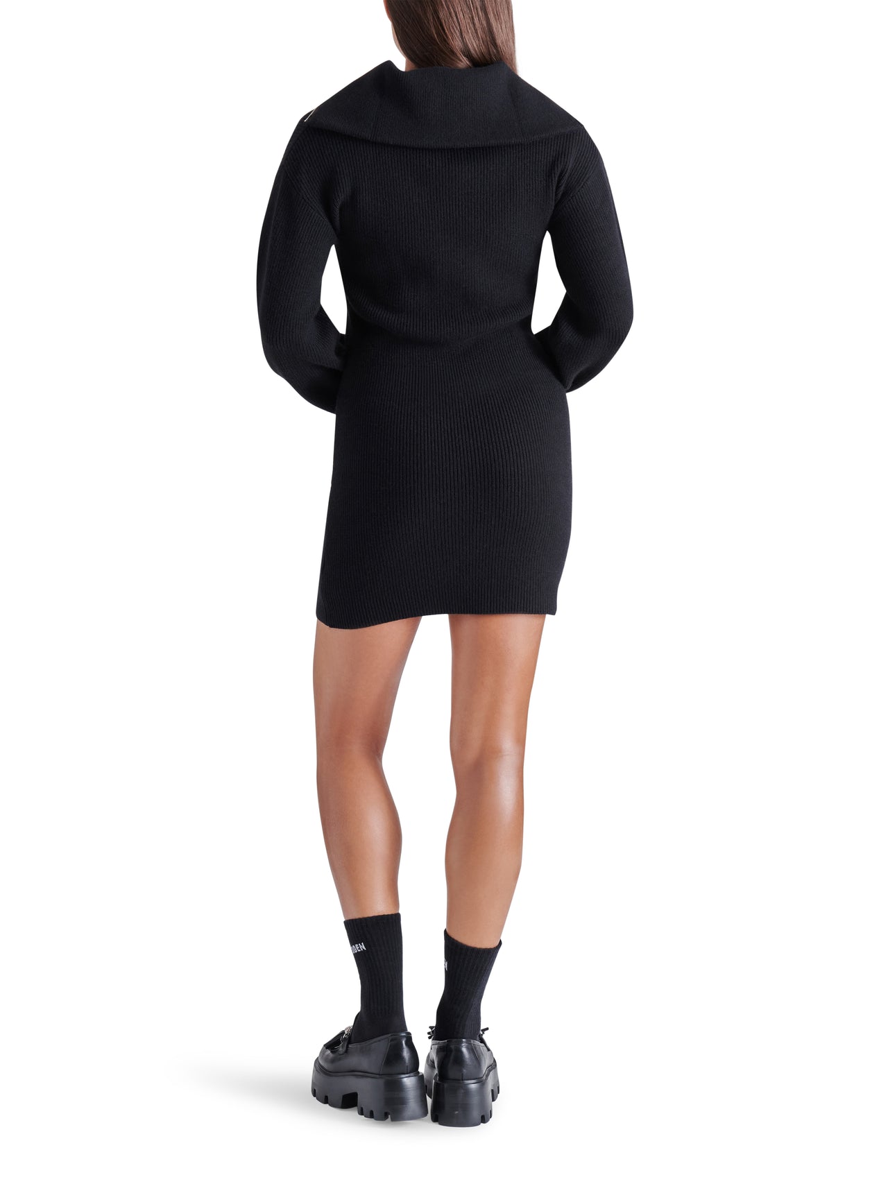 Black Rowena Dress, Mini Dress by Steve Madden | LIT Boutique