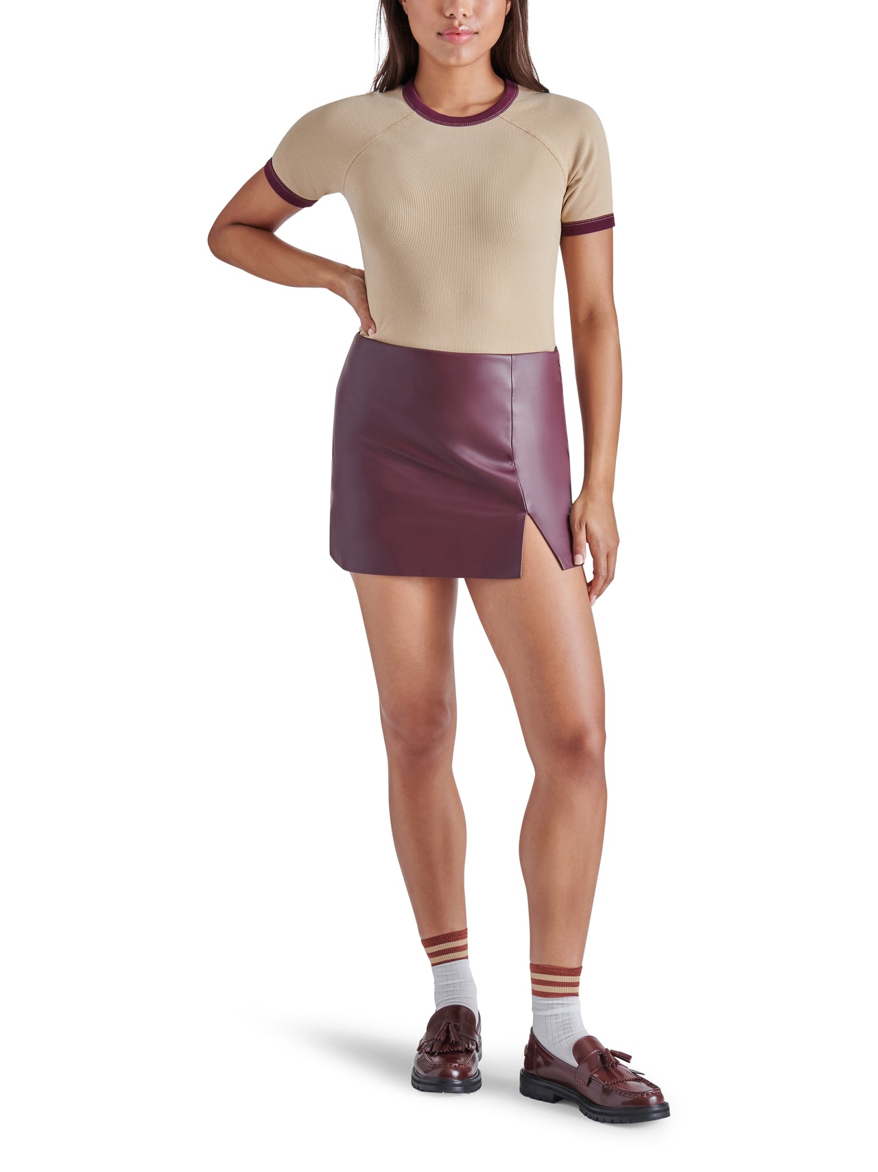 Cam Skirt Cordovan, Mini Skirt by Steve Madden | LIT Boutique