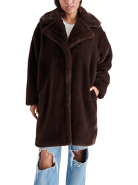 Thumbnail for Emery Oversized Faux Fur Coat Brown, Coat Jacket by Steve Madden | LIT Boutique