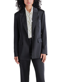 Thumbnail for Misha Black Satin Blazer, Jacket by Steve Madden | LIT Boutique