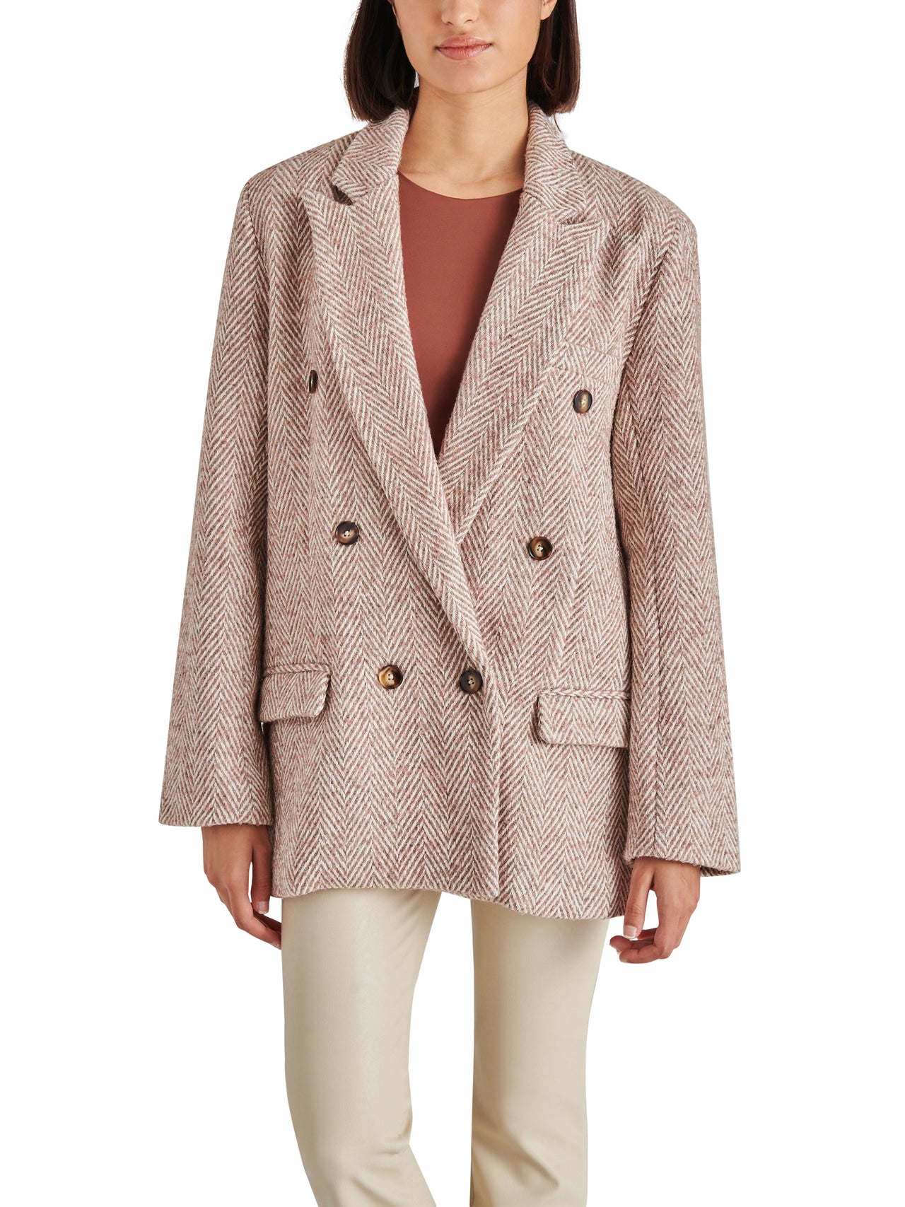 Darcie Double Breasted Blazer Coat, Coat Jacket by Steve Madden | LIT Boutique