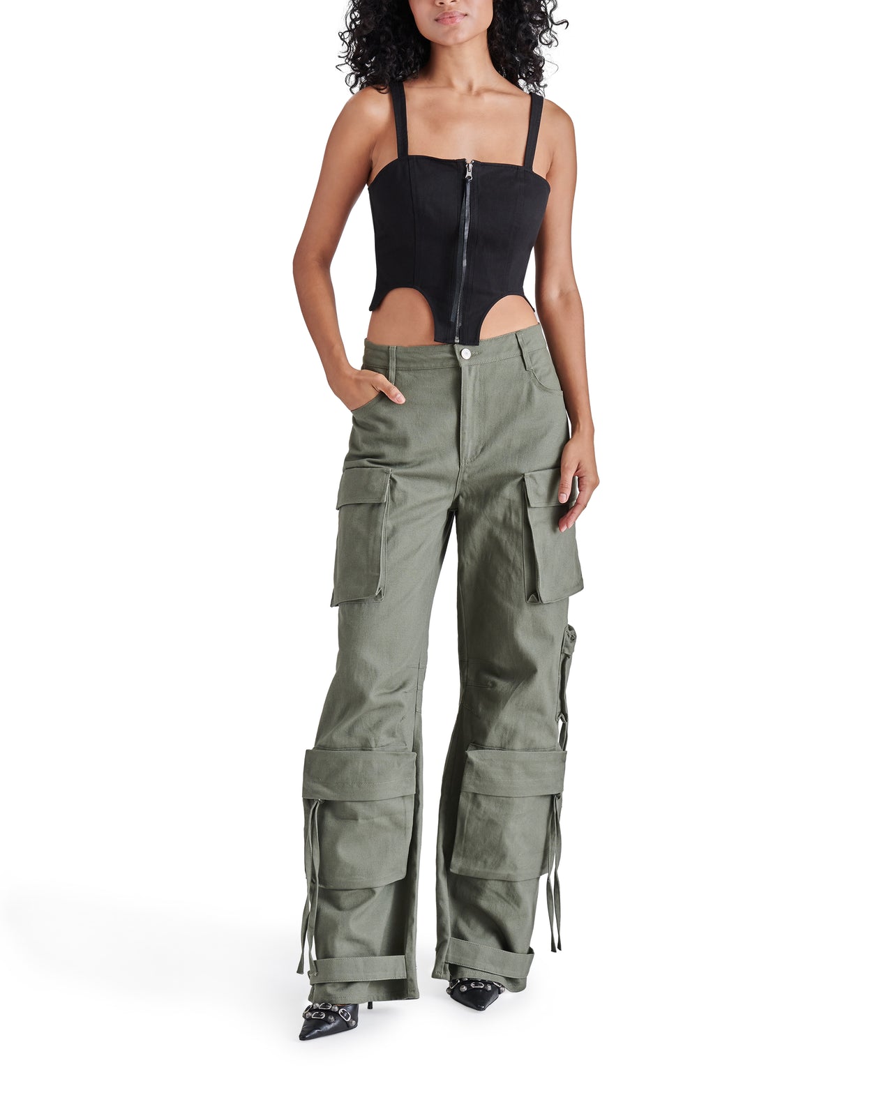 Duo Cargo Pant Olive, Pant Bottom by Steve Madden | LIT Boutique