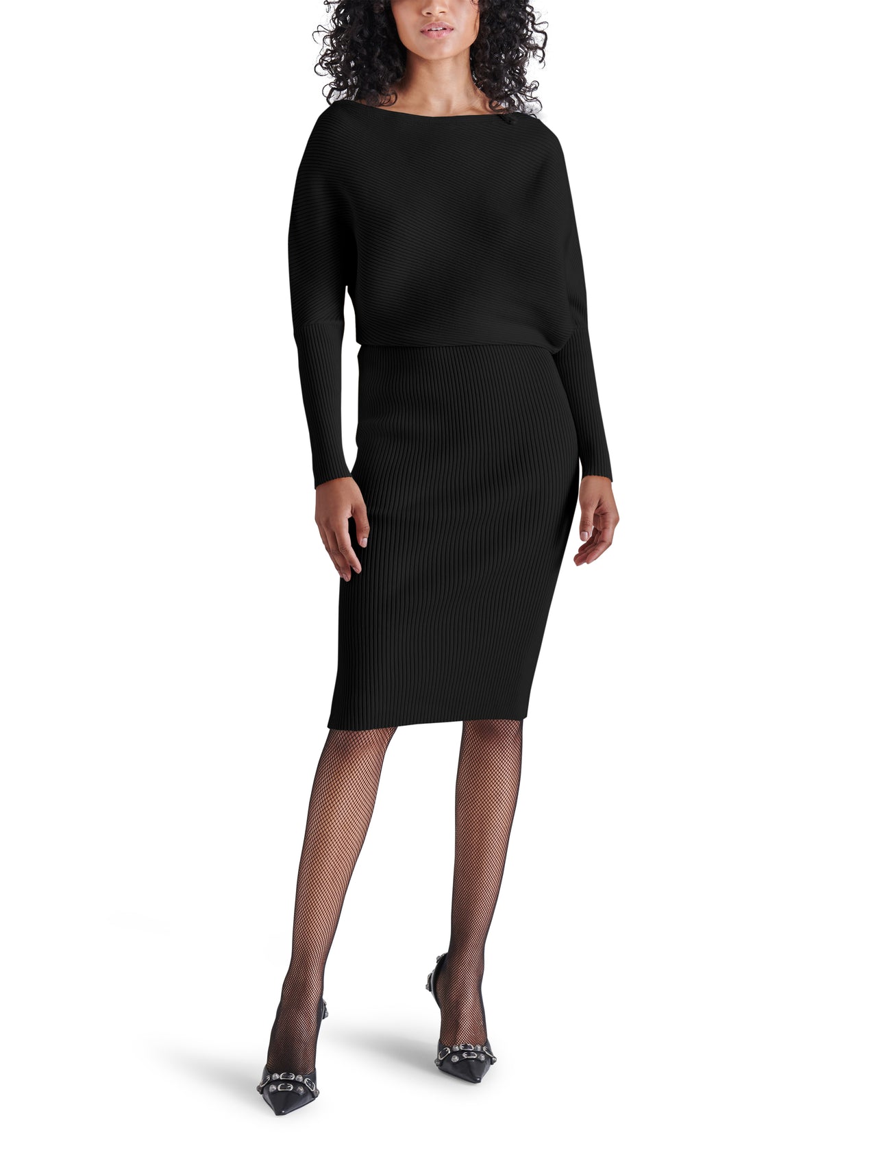 Lori Off The Shoulder Dress Black, Mini Dress by Steve Madden | LIT Boutique