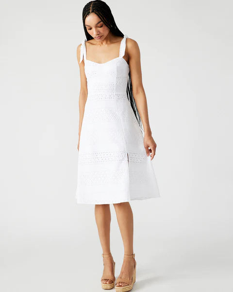 Carlynn Dress White, Midi Dress by Steve Madden | LIT Boutique