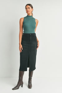 Thumbnail for Day To Night Utility Pocket Midi Skirt, Midi Skirt by Just Black | LIT Boutique