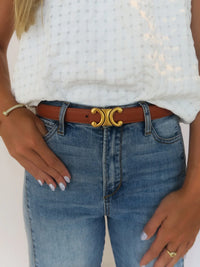 Thumbnail for Salina Belt in Saddle, Belt Acc by Accessory Concierge | LIT Boutique