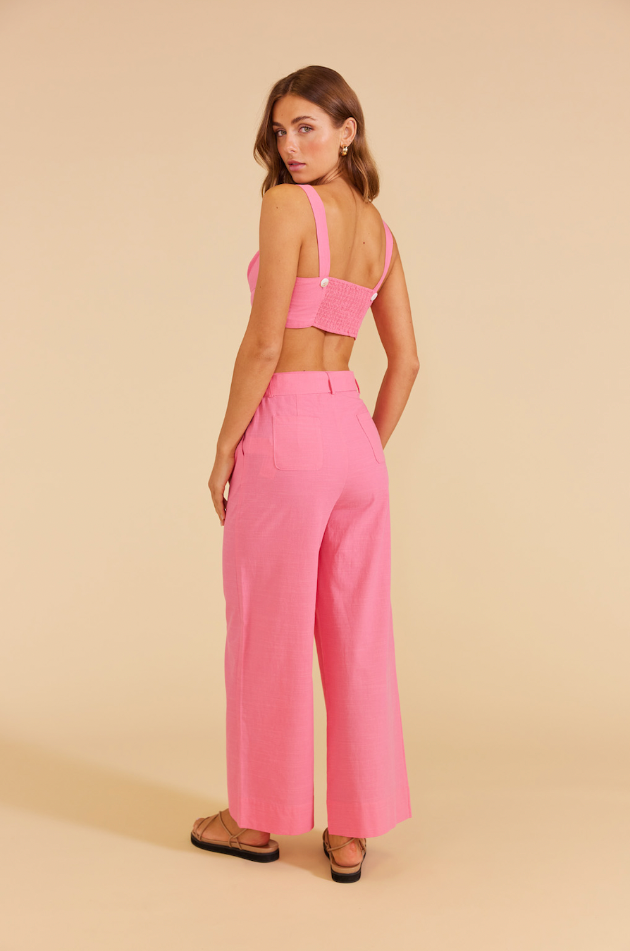 Pink belted trousers zara sales