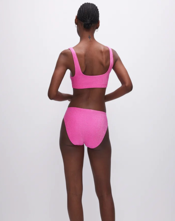 Sparkle Low Rise Brief Pink, Swim by Good American | LIT Boutique