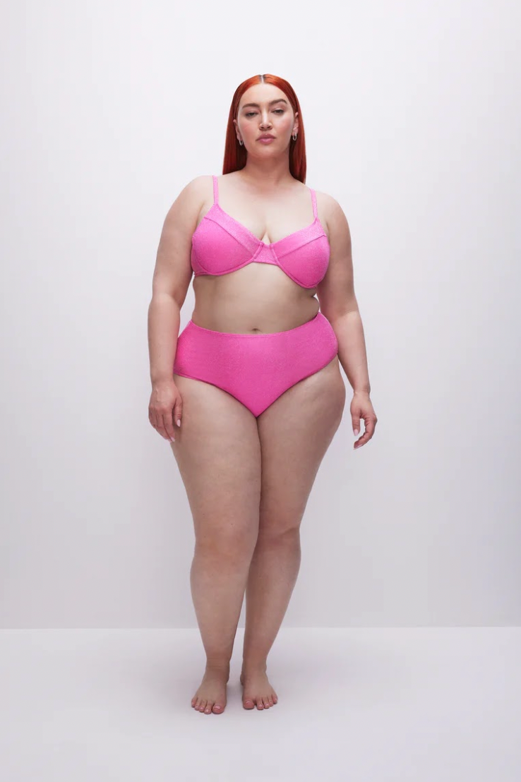 Sparkle Demi Top Pink, Swim by Good American | LIT Boutique