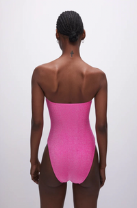 Thumbnail for Sparkle Strapless Suit Pink, Swim by Good American | LIT Boutique