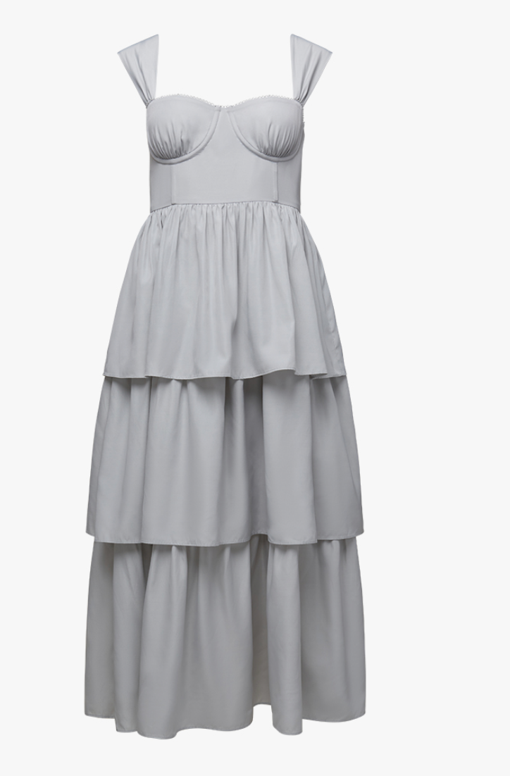 Corset Maxi Dress Mist, Maxi Dress by We Wore What | LIT Boutique