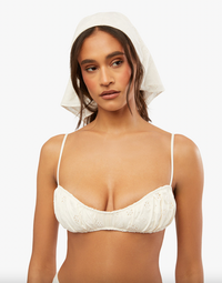 WeWoreWhat Bandana Wrap Halter Top in Off White