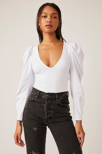Thumbnail for Va Va Voop Long Sleeve Bodysuit White, Bra by Free People | LIT Boutique