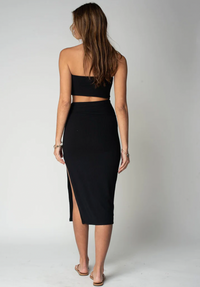 Thumbnail for Baja Nights Black Cut Out Dress Black, Midi Dress by Stillwater | LIT Boutique