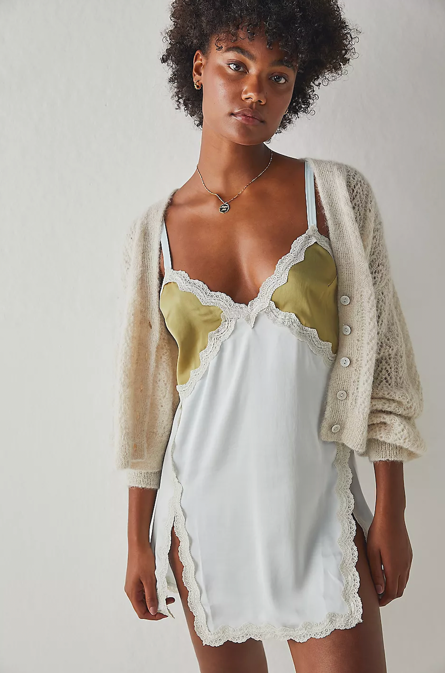 On The Rise Mini Slip Ice Combo, Mini Dress by Free People | LIT Boutique